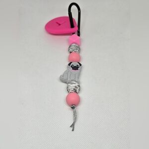 NWT Handcrafted Adorable Pug Pink Dog Poop Bag Holder